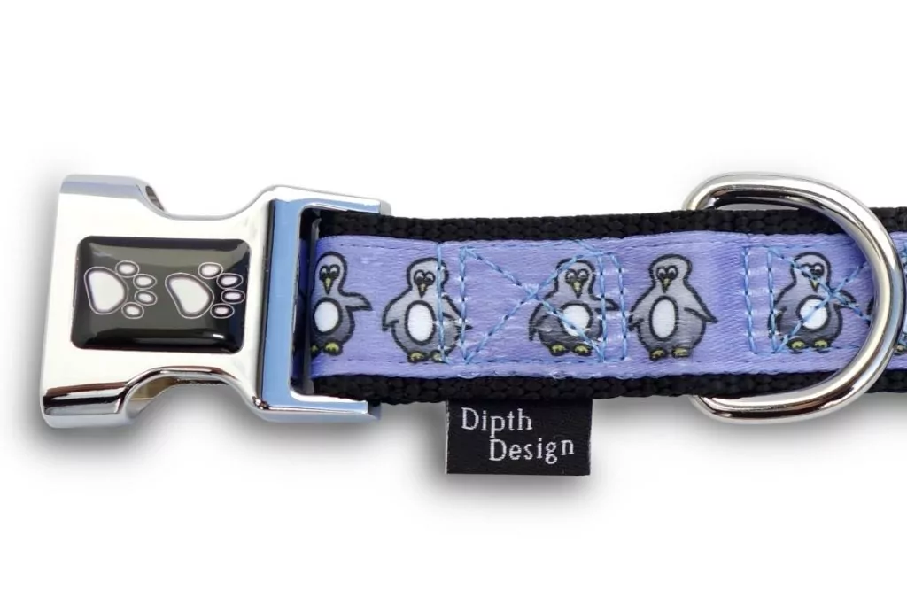 Hundehalsband Pfoten Schnalle Pinguin DipthDesign