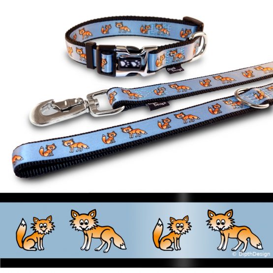 Hundehalsband und Leine Fuchs DipthDesign
