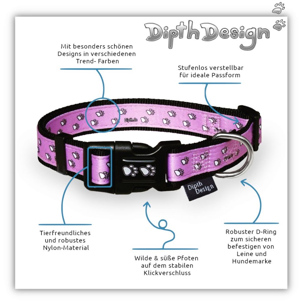 Halsband Hundehalsband Design Pfoten