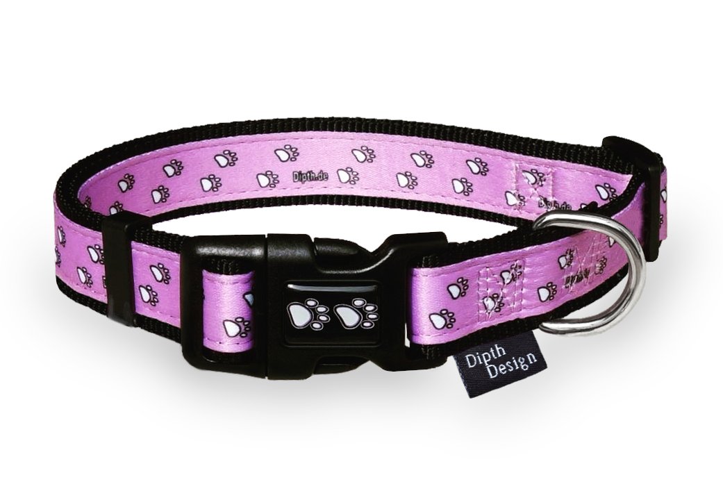 Halsband Hundehalsband Design Pfoten pink