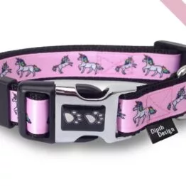 Einhorn Hundehalsband pink